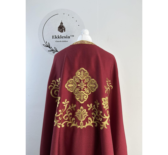 Priest vestment with machine embroidery - Liturgical vestment set Greek phelon