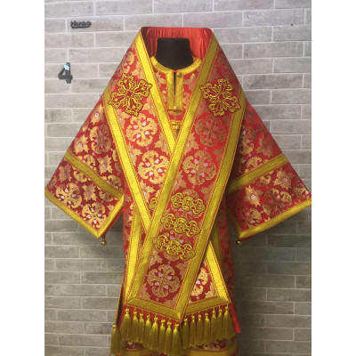 Bishop's Vestments in red brocade - Vestments for Bishop - Archbishop vestments