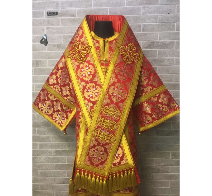 Bishop's Vestments in red brocade - Vestments for Bishop - Archbishop vestments