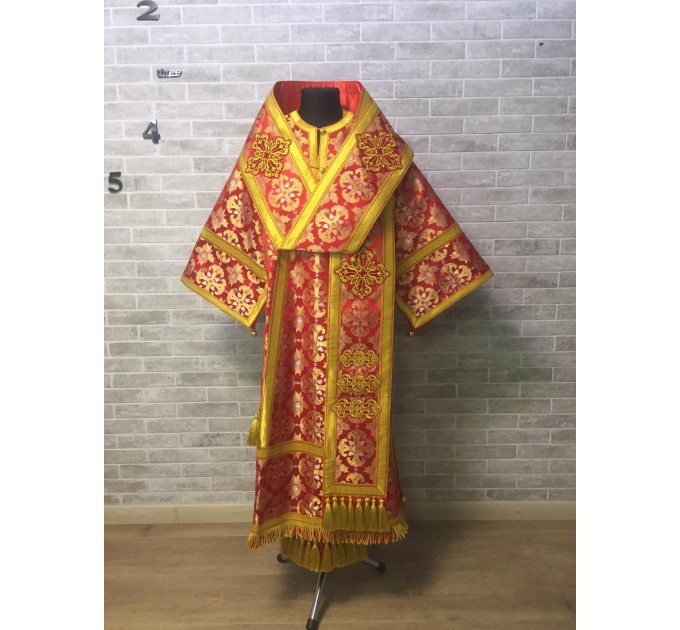 Bishop's Vestments in red brocade - Vestments for Bishop - Archbishop vestments