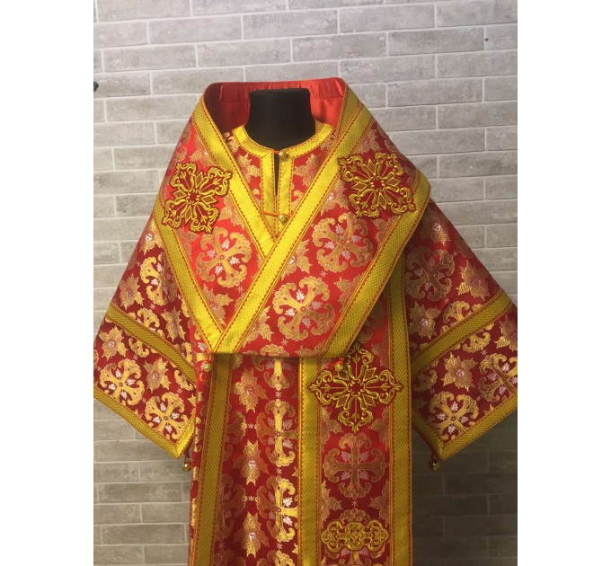 Bishop's Vestments in red brocade - Vestments for Bishop - Archbishop vestments