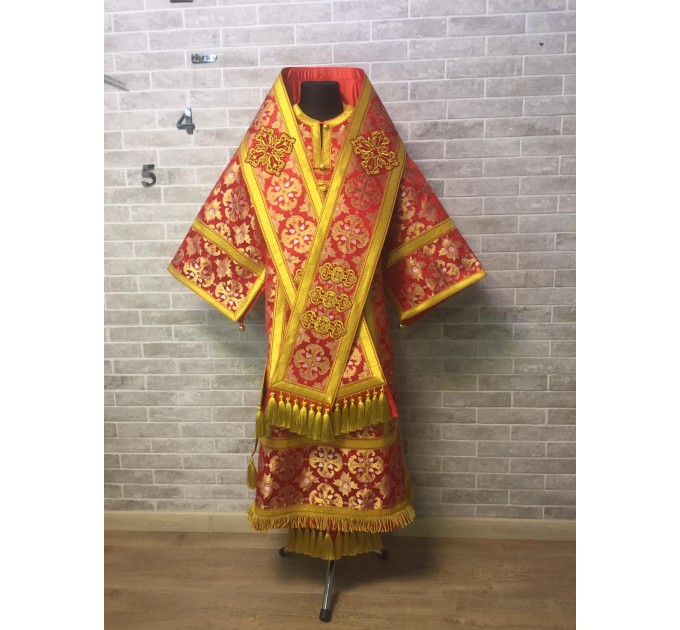 Bishop's Vestments in red brocade - Vestments for Bishop - Archbishop vestments