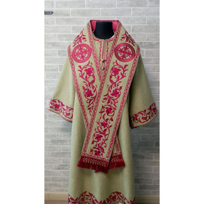 Embroidered Bishop's Vestments in linen-gabardine - Vestments for Bishop - Archbishop vestments