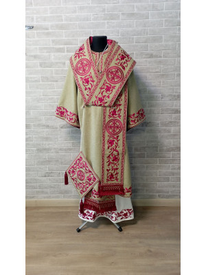 Embroidered Bishop's Vestments in linen-gabardine - Vestments for Bishop - Archbishop vestments