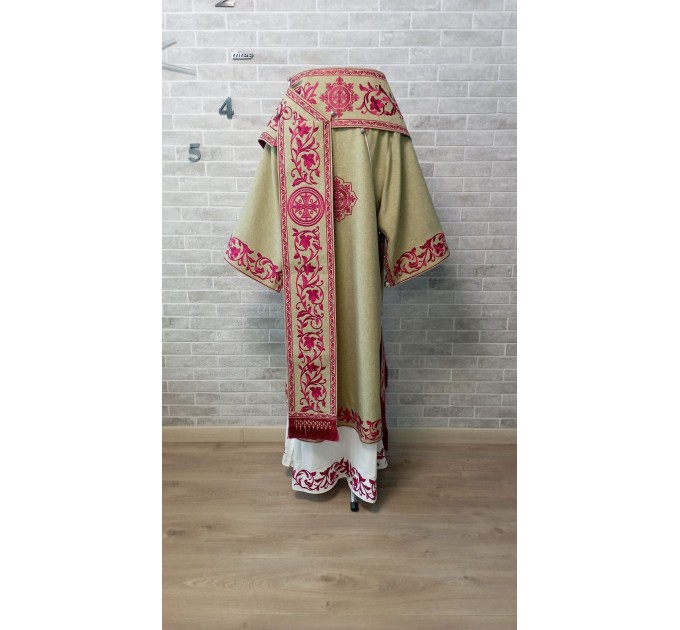 Embroidered Bishop's Vestments in linen-gabardine - Vestments for Bishop - Archbishop vestments