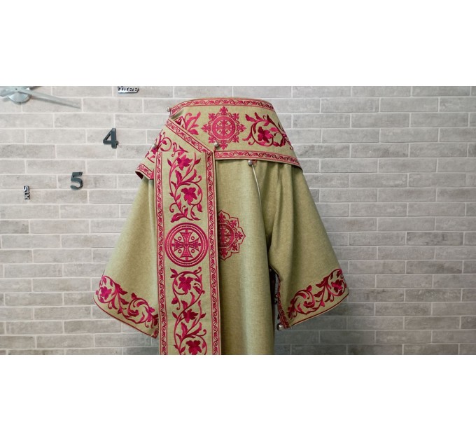 Embroidered Bishop's Vestments in linen-gabardine - Vestments for Bishop - Archbishop vestments