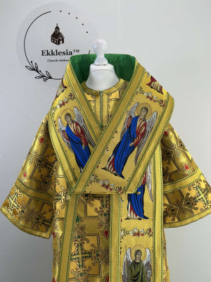 Bishop's vestment set with omophors in angels brocade - Vestment set for Archbishop