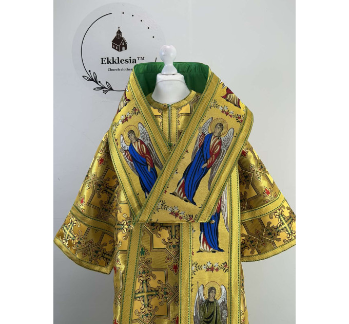 Bishop's vestment set with omophors in angels brocade - Vestment set for Archbishop