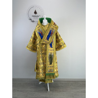Bishop's vestment set with omophors in angels brocade - Vestment set for Archbishop