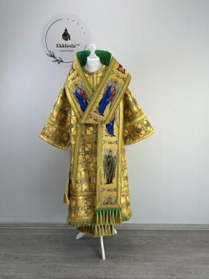 Bishop's vestment set with omophors in angels brocade - Vestment set for Archbishop