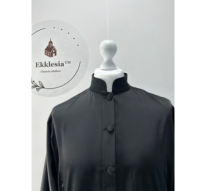 Bulgarian style Orthodox cassock made of Armani silk - Cassock with buttons