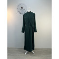 Embroidered Greek style cassock "Rhombus" on dark green wet silk