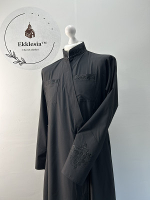 Embroidered Greek style cassock "Big grapes" made of silk-cottone