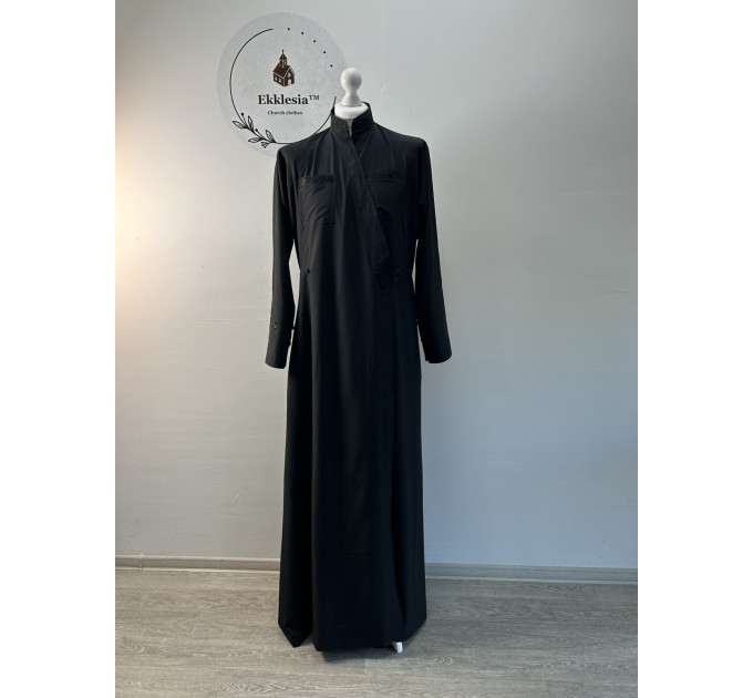 Embroidered Greek style cassock "Big grapes" made of silk-cottone