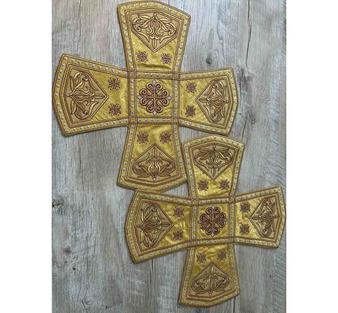 Embroidered Orthodox Chalice Covers on silk - Aer and chalice veil orthodox set