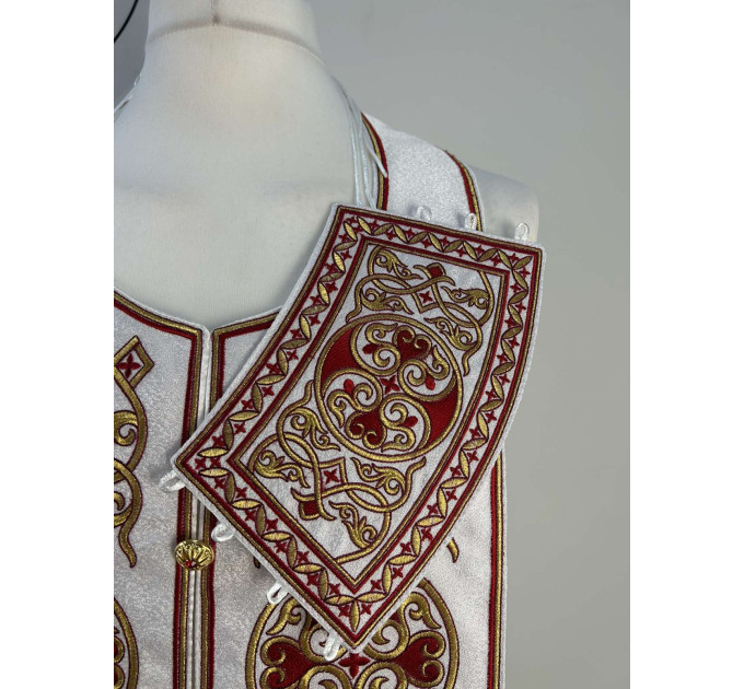 Embroidered priest stole and cuffs - Epitrachil and cuffs - Communion set