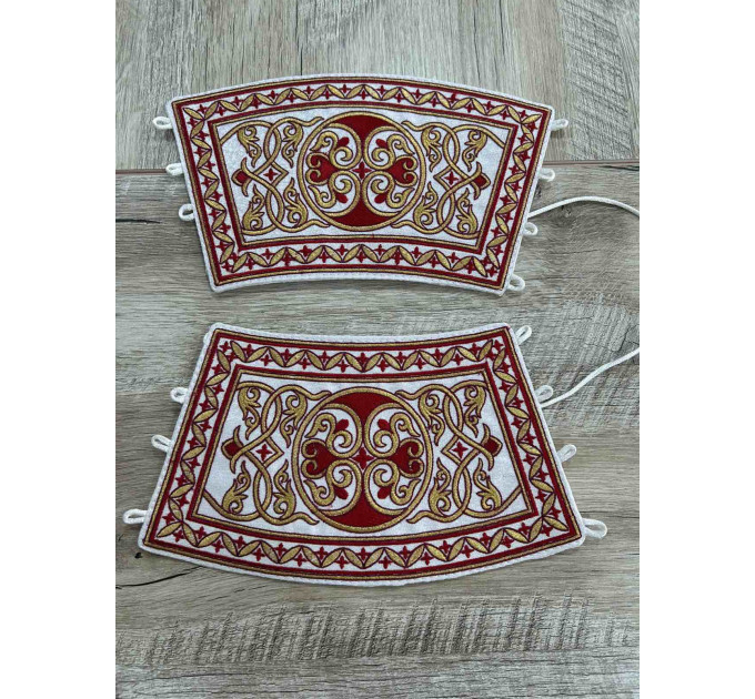 Embroidered priest stole and cuffs - Epitrachil and cuffs - Communion set
