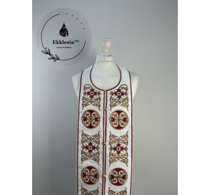 Embroidered priest stole and cuffs - Epitrachil and cuffs - Communion set