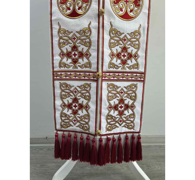 Embroidered priest stole and cuffs - Epitrachil and cuffs - Communion set