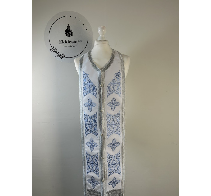 Embroidered priest stole and cuffs Athos - Epitrachil, cuffs - Communion priest set