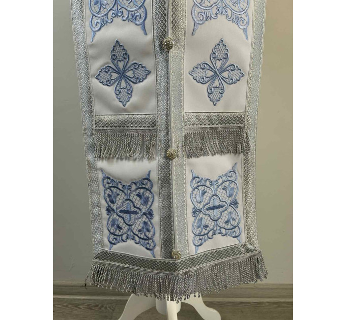 Embroidered priest stole and cuffs Athos - Epitrachil, cuffs - Communion priest set