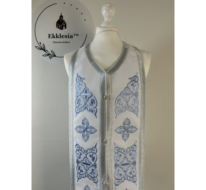 Embroidered priest stole and cuffs Athos - Epitrachil, cuffs - Communion priest set