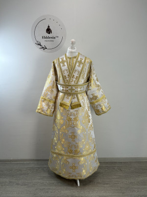 White-gold subdeacon's vestment - Stichar and single orar for altar boy