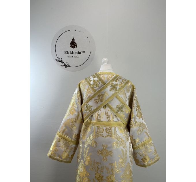 White-gold subdeacon's vestment - Stichar and single orar for altar boy