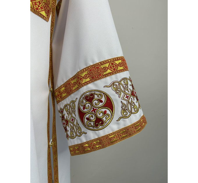 Embroidered deacon's vestment Decuxe with single orar - Stichar with orar and cuffs set