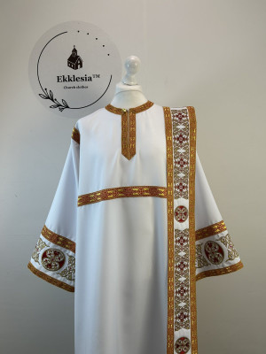 Embroidered deacon's vestment Decuxe with single orar - Stichar with orar and cuffs set