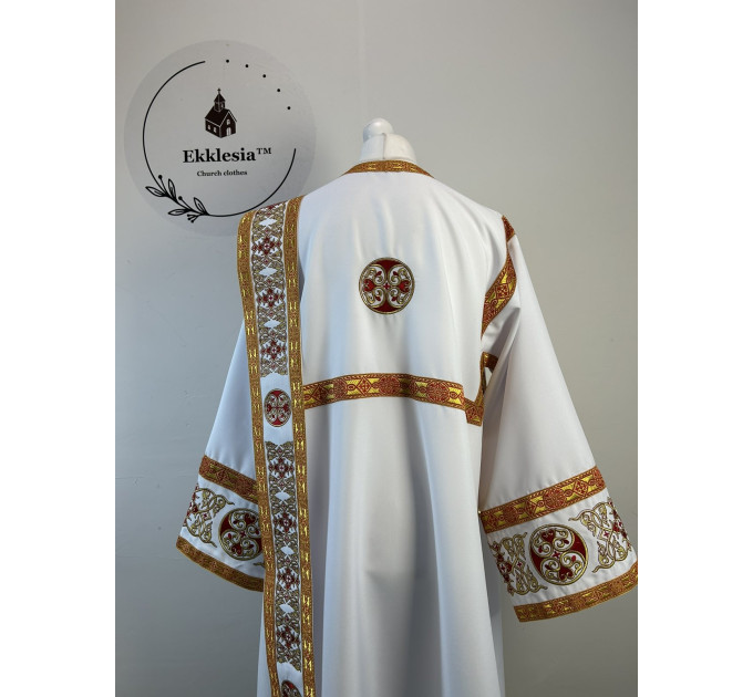 Embroidered deacon's vestment Decuxe with single orar - Stichar with orar and cuffs set