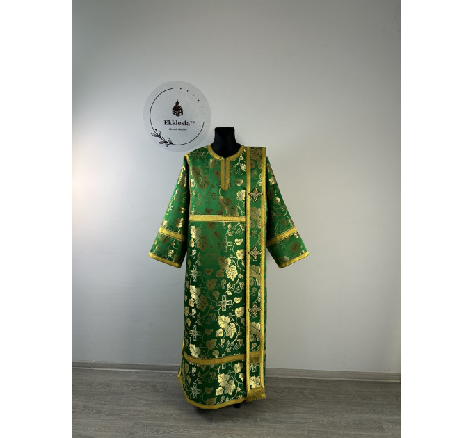 Grapes brocade Orthodox deacon's vestment - Stichar with orar and cuffs