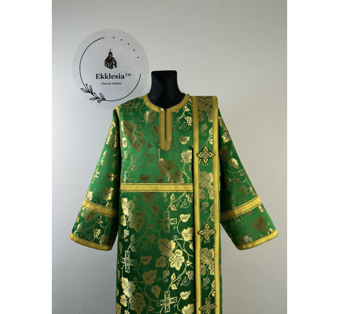 Grapes brocade Orthodox deacon's vestment - Stichar with orar and cuffs