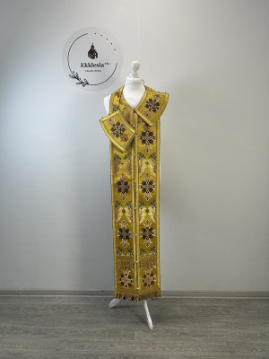 In stock! Communion set in floral brocade - Stole and cuffs In stock! Communion set in floral brocade - Stole and cuffs