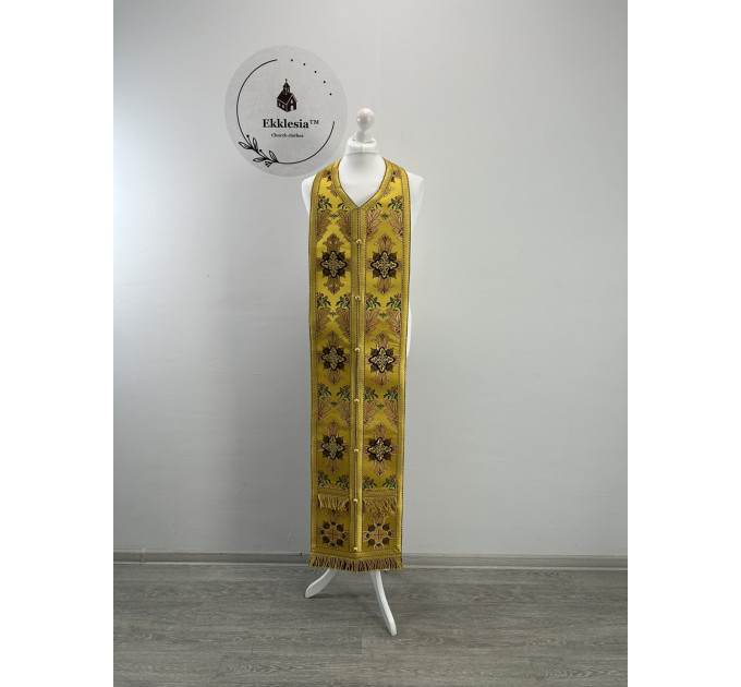 In stock! Communion set in floral brocade - Stole and cuffs 