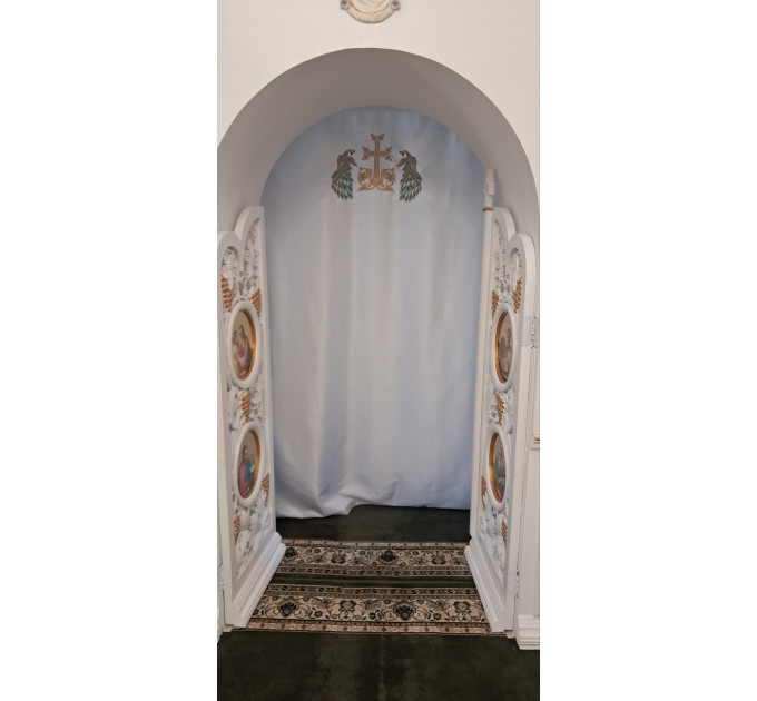 Katapitasma with peacocks - Curtains for the church - Embroidered curtains for the Royal Gate
