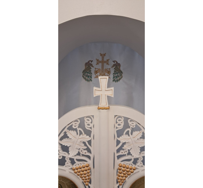 Katapitasma with peacocks - Curtains for the church - Embroidered curtains for the Royal Gate