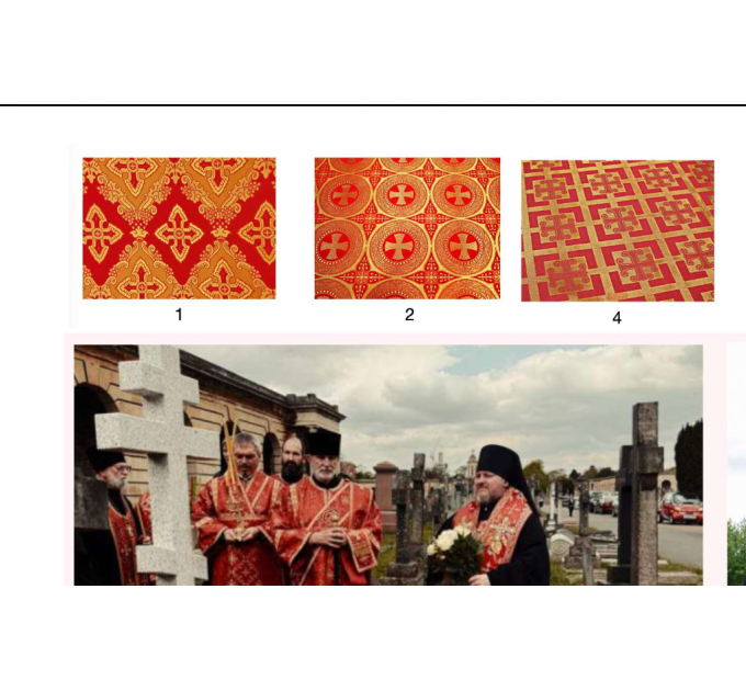 Set of vestments in white-gold color
