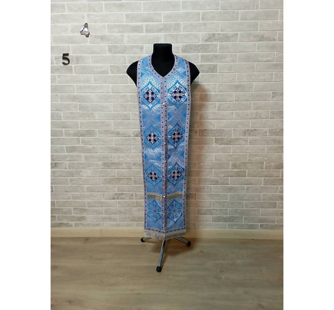 Church brocade stole and cuffs - Priest's communion set - Orthodox clothes