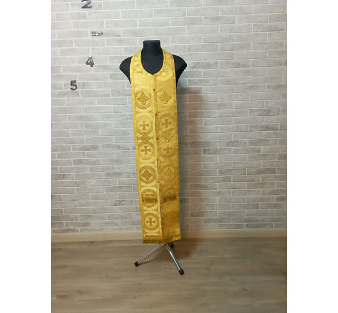 Stole and cuffs in brocade - Priest's communion set - Orthodox priest's cloth