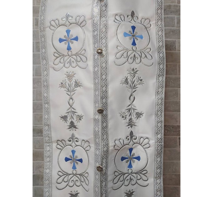 Embroidered stole in gabardine - Priest's communion set - Orthodox cloth set