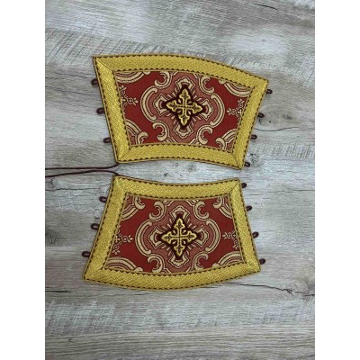 Epitrachil and cuffs in church brocade - Communion set for priest - Stole and cuffs