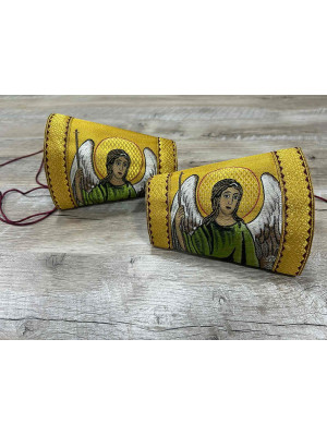 Metallic brocade cuffs - Priest Cuffs - Priest's cuff with angels