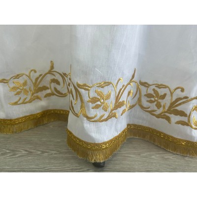 Extra thin embroidered pydryznik - Stichar in linen - Podriznik - Priest stichar