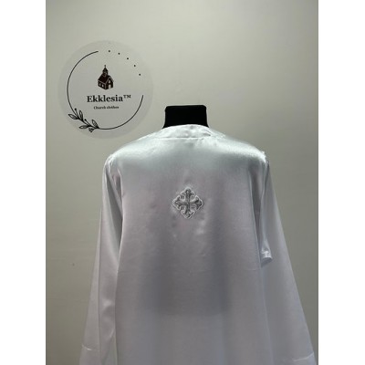 White crepe-satin stichar with galloon on the bottom - Podriznik for vestment