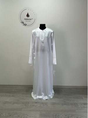 White crepe-satin stichar with galloon on the bottom - Podriznik for vestment