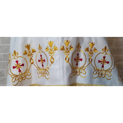 Stikhar - podriznik - Priest stikhar - Altar white embroidered vestment