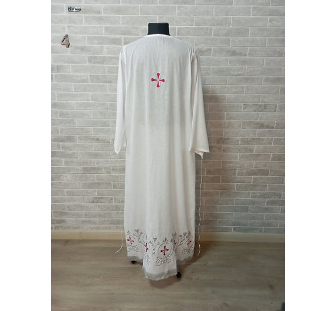 Stikhar - podriznik - Priest stikhar - Altar white embroidered vestment