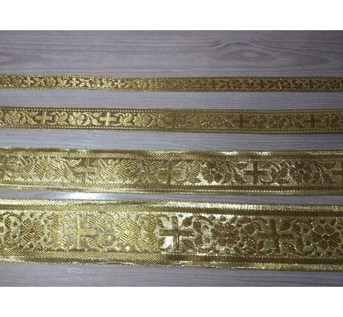 Liturgical trim 5cm / 4cm / 2cm / 1.5 cm - Church galoon - Gold galloon trim - Church ribbon