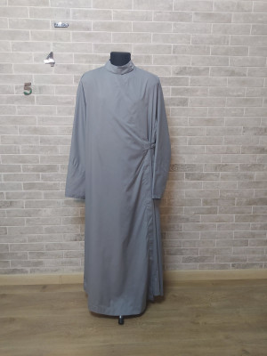 Slavic  style Orthodox riassa in gray cotton - Outer cassock - Orthodox outer cassock - External cassock - Rhason - Exorhason - Ryassas